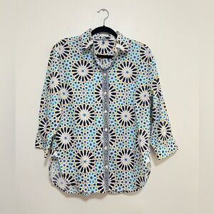 Hinson Wu geometric boho printed button down shirt